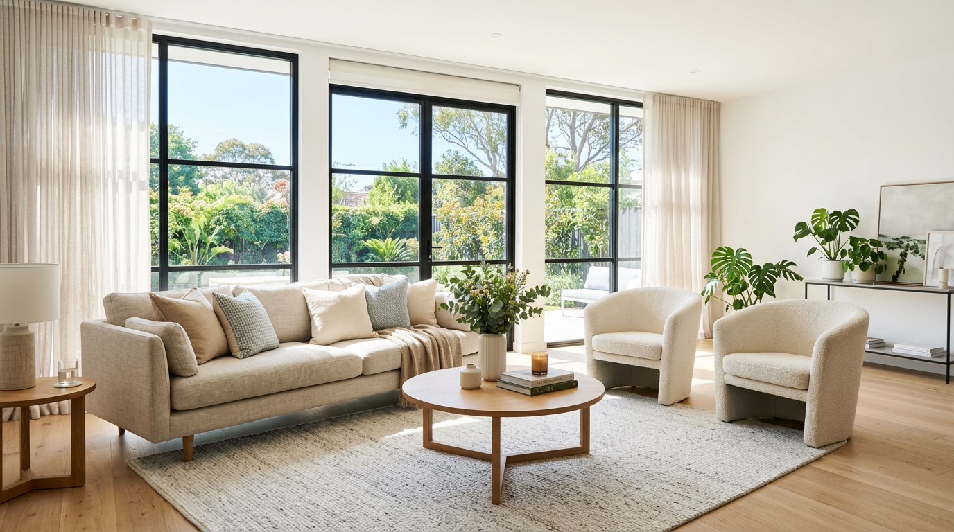 Clean, comfortable residential living interior